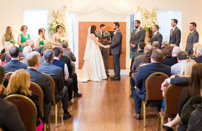 indoor wedding at Ainsworth House & Gardens