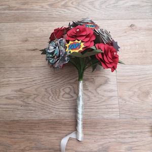 wedding bouquet made from pages