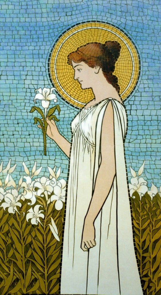 Art Deco woman with a flower