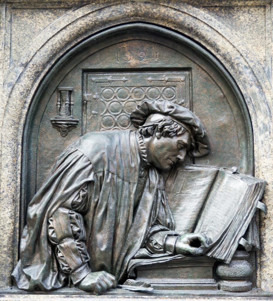 Martin Luther reading the Bible