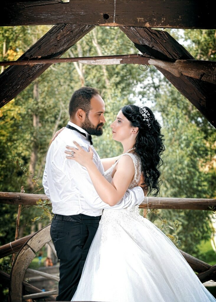 bride and groom dancing after wedding