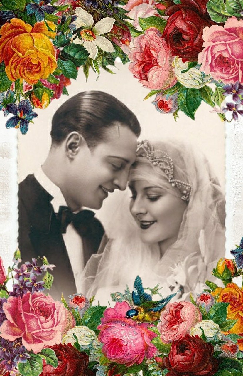Edwardian groom and bride