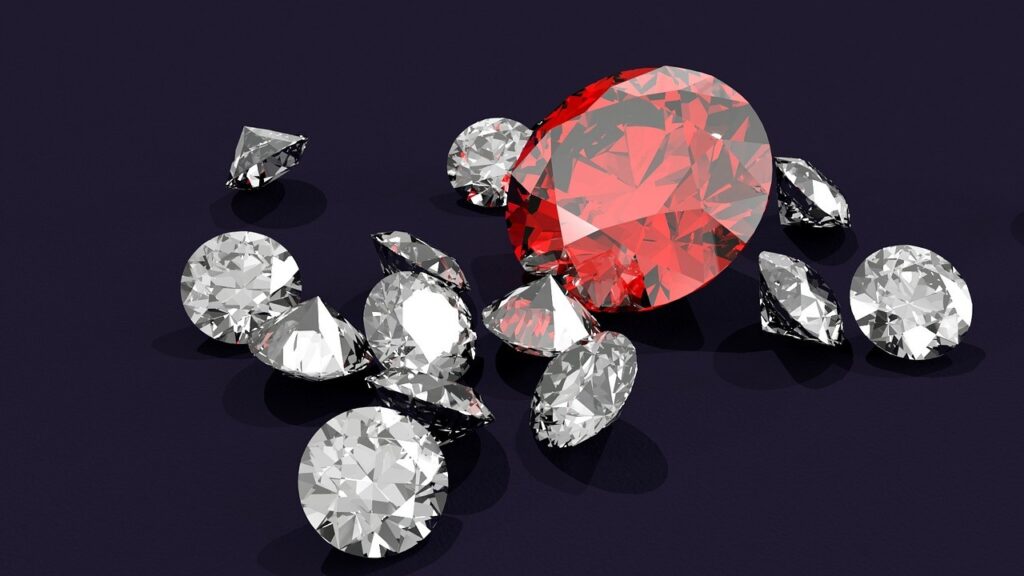 Ruby and smaller diamonds Pixabay