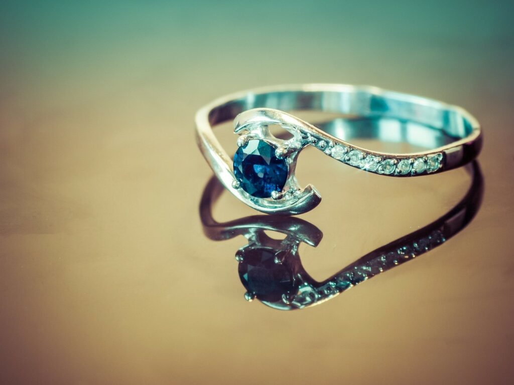 sappphire and diamond engagement ring
