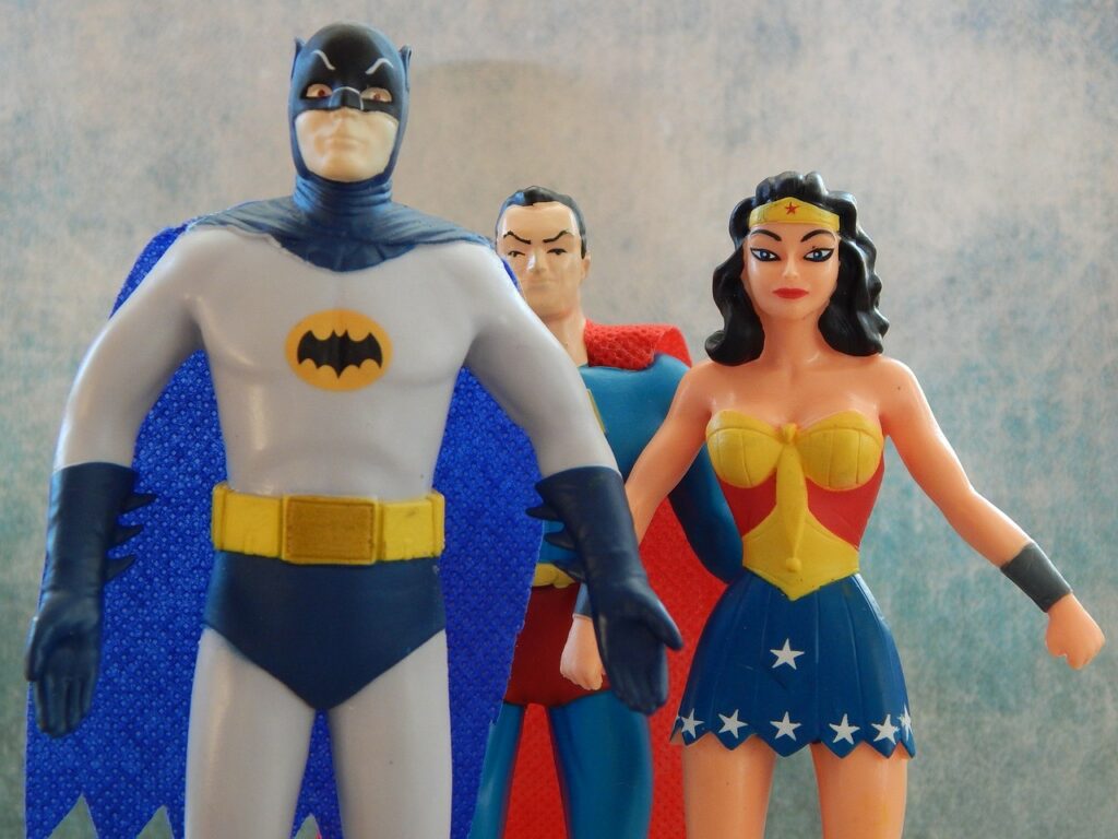 Lego Batman, Wonder Woman, and Superman