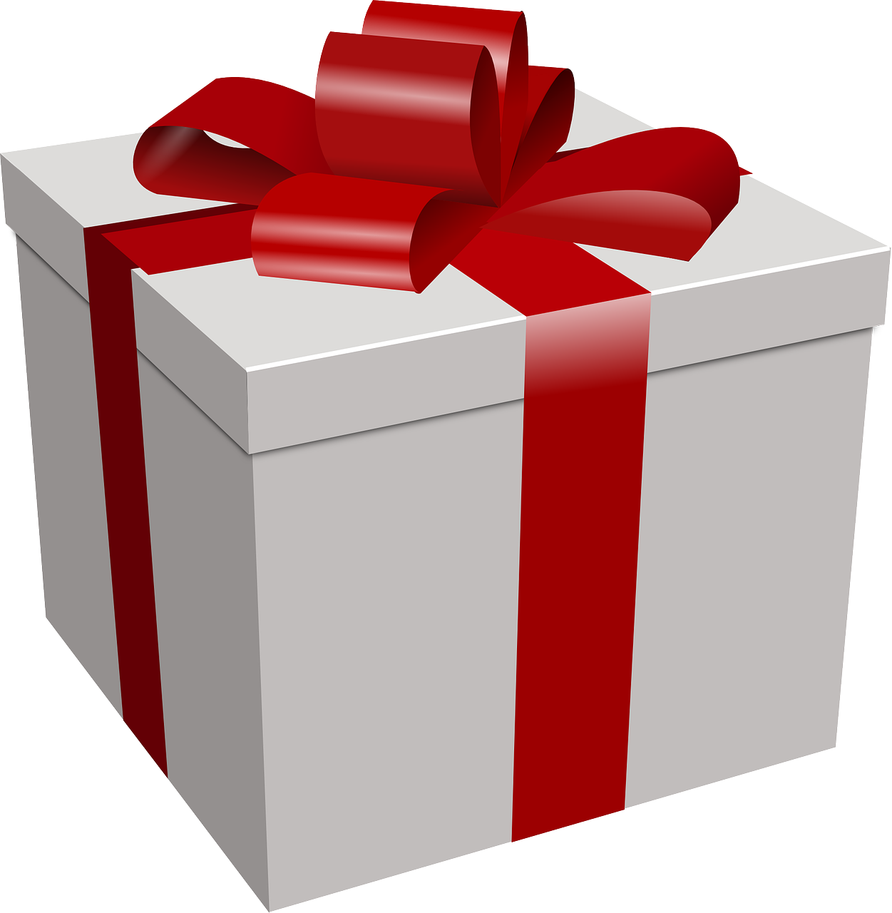 white gift box wrapped with a red bow Pixabay