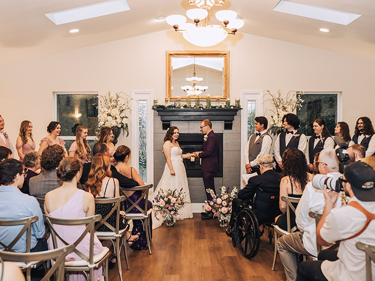 Wedding in the Fireside Room at Ainsworth House & Gardens