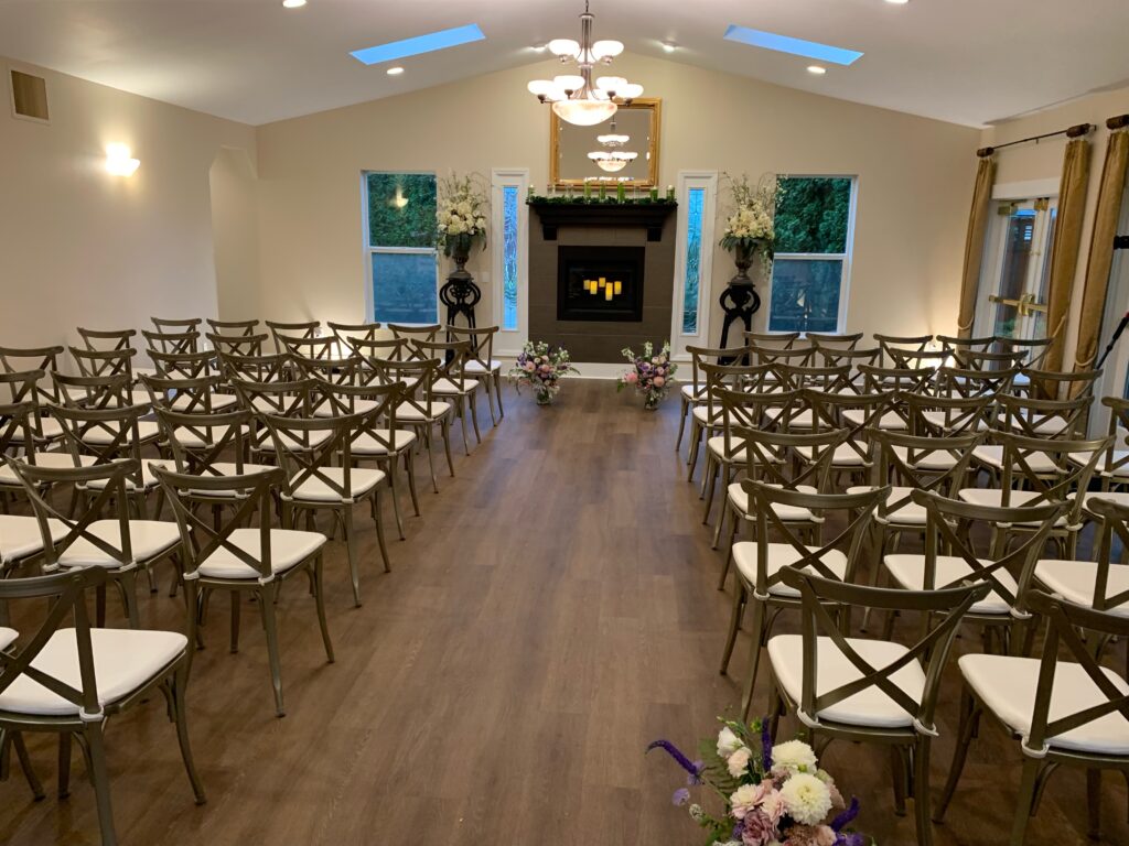 Ainsworth House & Gardens Fireside Room indoor wedding