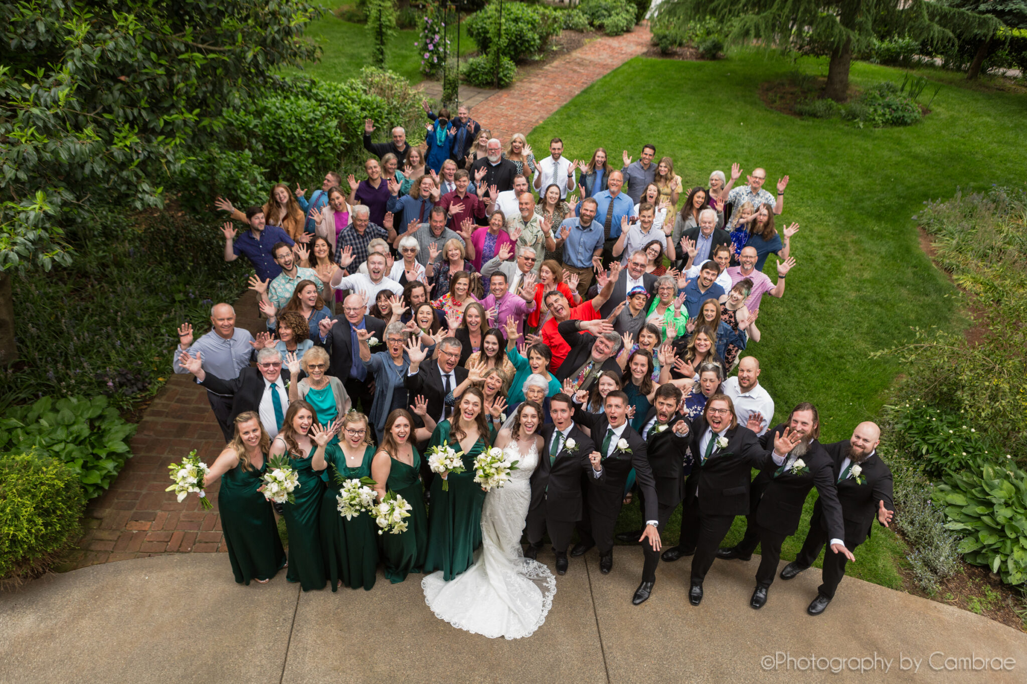 Wedding gathering at Ainsworth House and Garden
