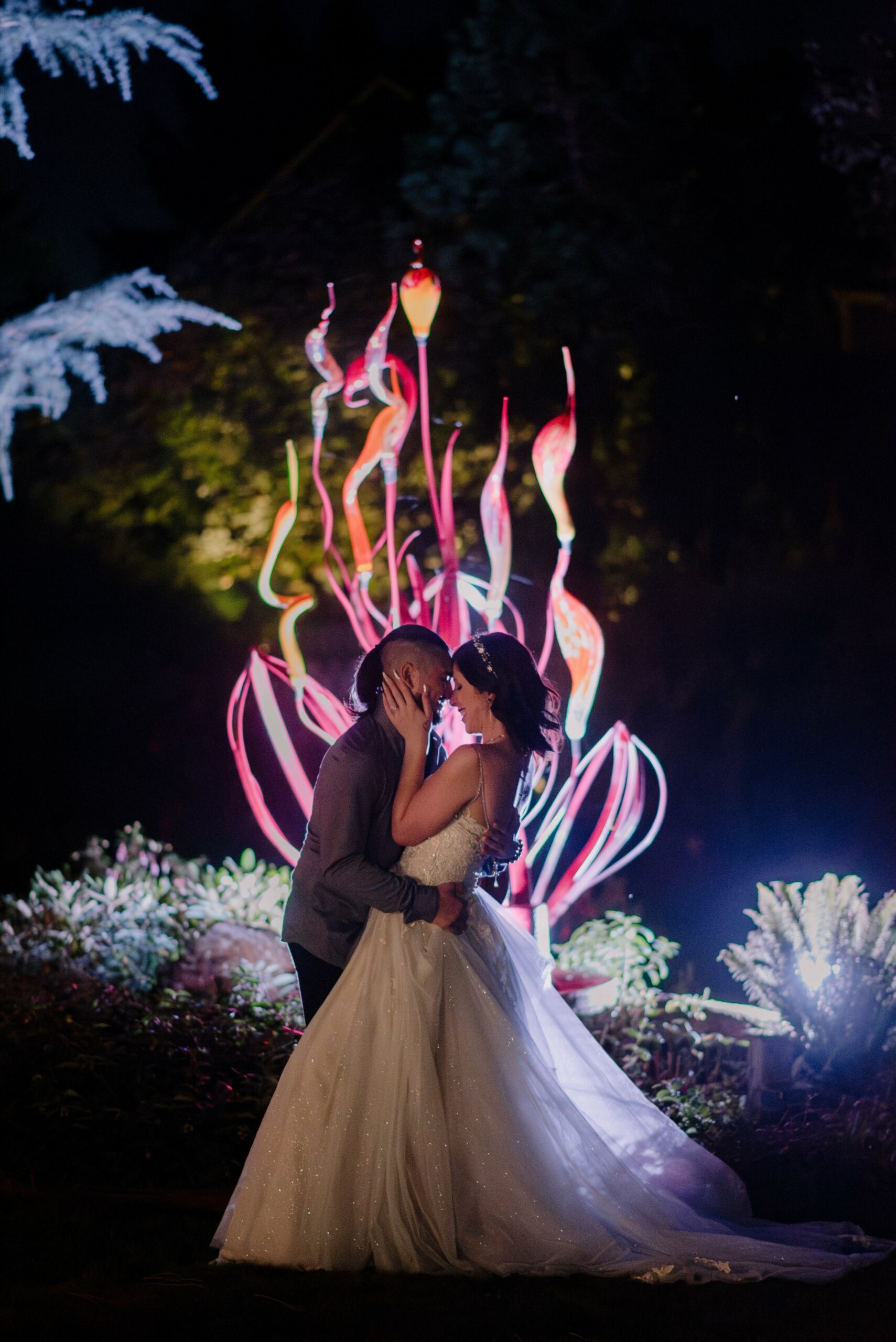 blown glass sculpture at Ainsworth House & Gardens