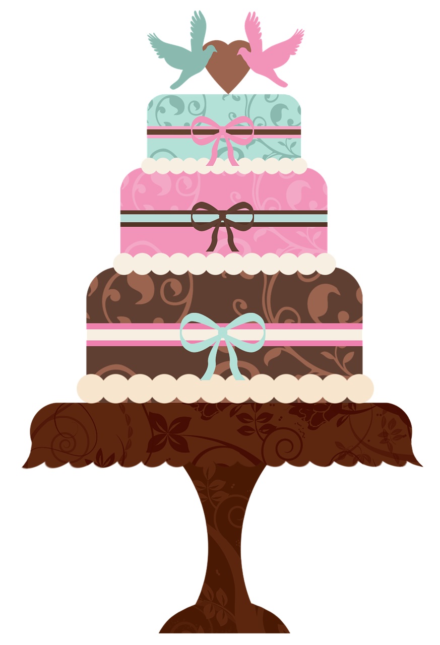 Vwedding cake with bows