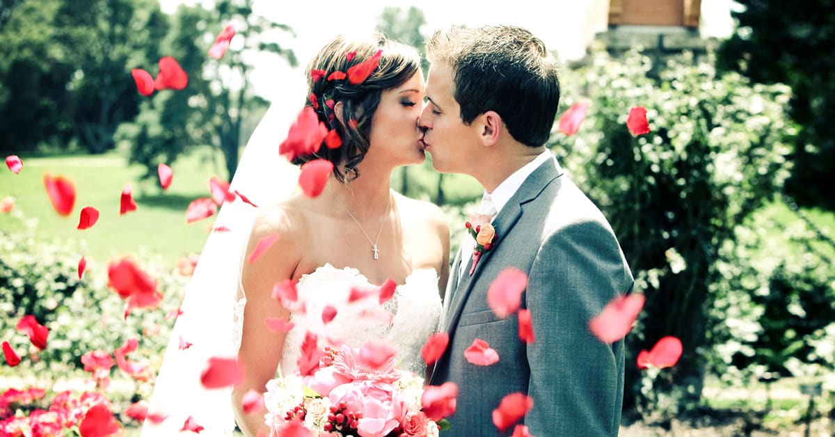 valentines bridge and groom