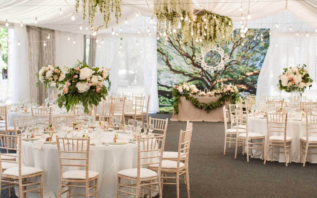 elegant garden wedding reception space