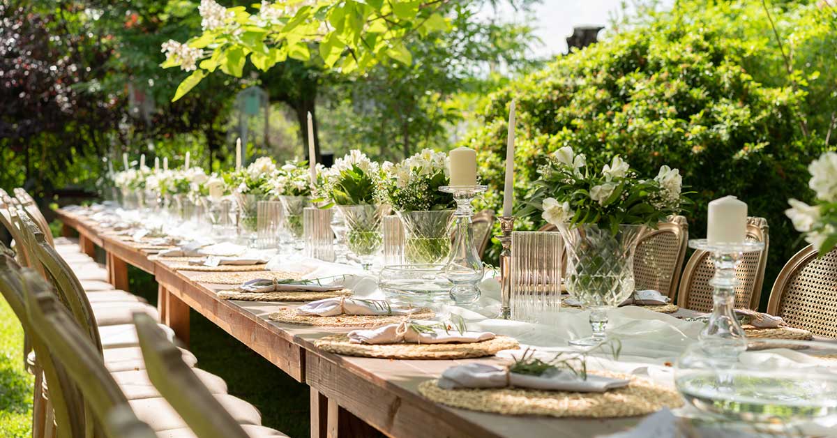 garden wedding table