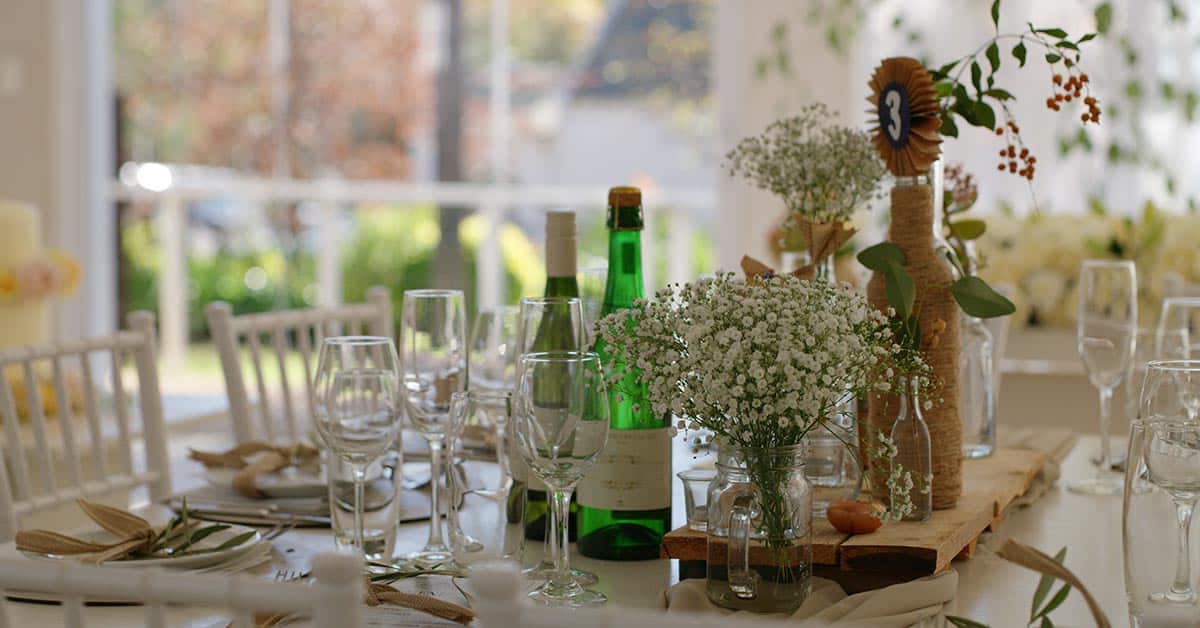 wedding table set up