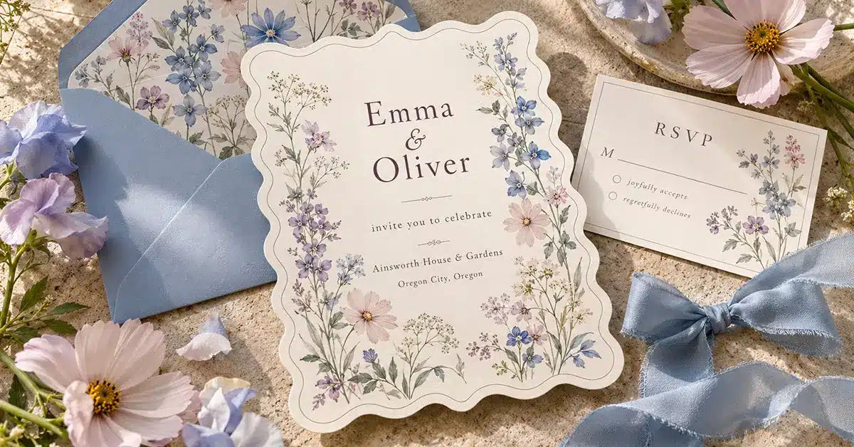 Wedding Invitation Suite for Ainsworth House and Gardens